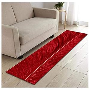 Keukenmatten Antislip wasbare indoor tapijten keuken tapijt keuken runner matte set, mooi rood bedrukt baddeken met een…