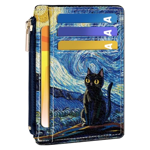 Image of Tipmile Womens Credit Card Holder Wallet, Small Slim RFID Blocking Sleeve | Mini Tiny Cute ID Case, Minimalist Zipper Pocket Wallet, Thin Coin Purse, Mothers Gift