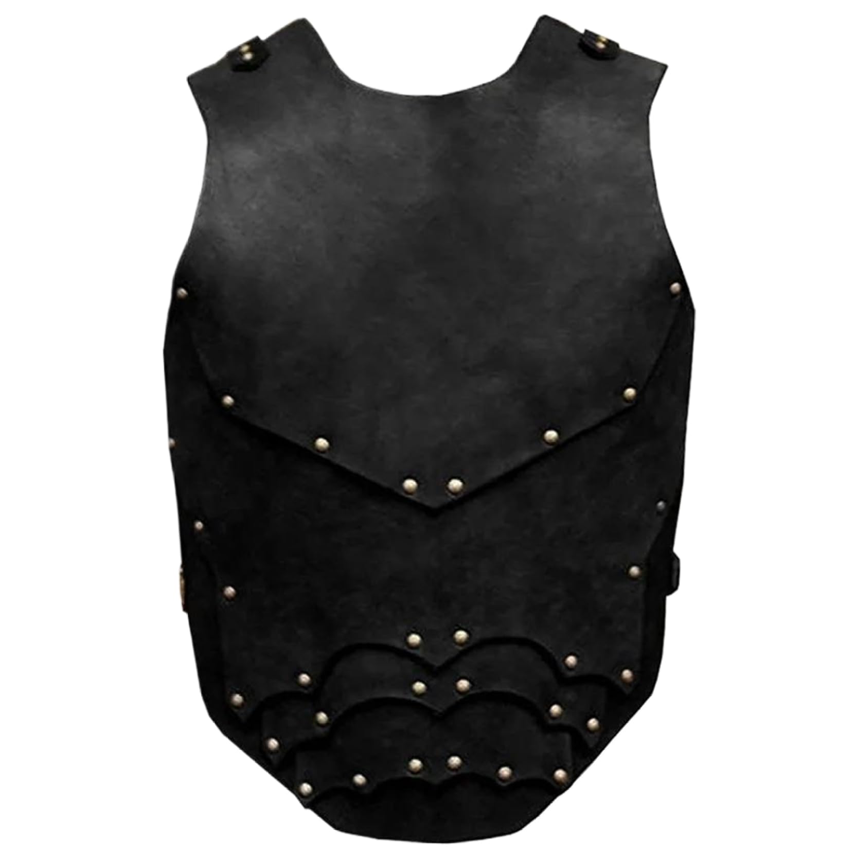 Xoeryoy Medieval Costume Men PU Leather Armor Adjustable Chest Armor, Viking Warrior Chest Plate, Black Retro Knight Body for LARP Halloween Cosplay Party