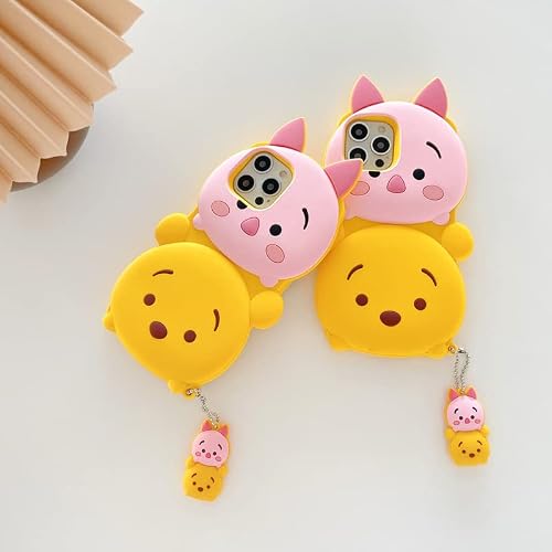 Ultra Thick Soft Silicone Case With Charm For Apple Iphone 11 Iphone11 Winnie The Pooh Yellow Bear Pink Piglet 3D Anime Cartoon Cute Lovely Fun Girls Kids Women #TOP5