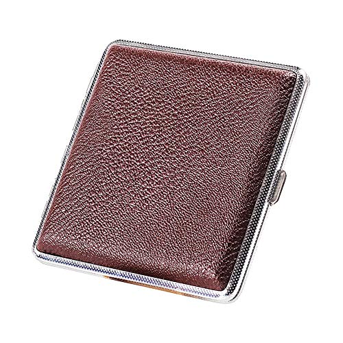 Leather Cigarette Case Men's Cigarette Case Metal Clip Leather Cigarette Box Creative Personality Automatic Cigarette Case
