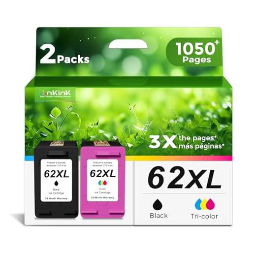 Ankink 62xl Ink cartridges Higher Yield Replacement for HP 62 Ink XL hp62 HP62XL Combo Black Color Envy 7640 5660 5540 7645 5640 7644 OfficeJet 5740 200 250 5745 8040 Printer Tricolor 2 Pack c2p07an