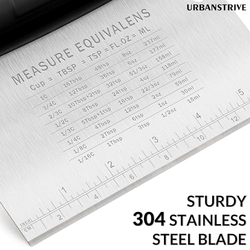 image for Urbanstrive Bench Scraper for Baking, Stainless Steel Dough Cutter and