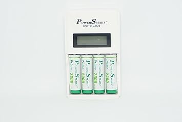 Power Smart PS 451+AA2300 BP4 Rechargeable Batteries and Charger for AA & AAA with 2300mah Batteries with LCD Display Battery Charger