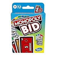 MONOPOLY - BID - Quick-Playing Card Game - Deal Away - Buy, Trade or Steal - 2-5 Players - Family Games and Toys for Kids - Boys and Girls - Ages 7+