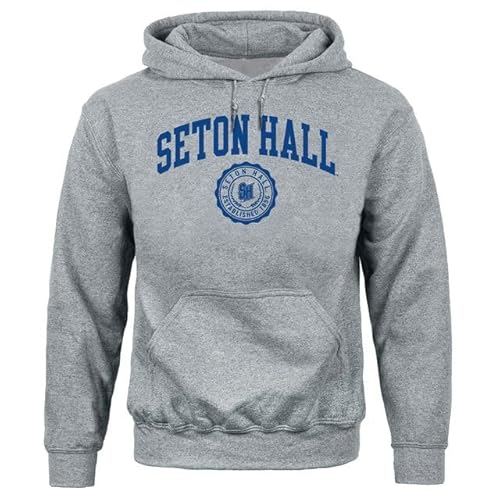 Barnesmith Seton Hall University SHU The Pirate Hooded Sweatshirt, Heritage, Charcoal Grey, Medium