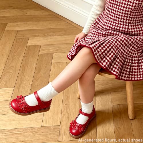 Image of Flaryzone Toddler Little Girl Mary Jane School Uniform Oxfords Flat Dress Shoes