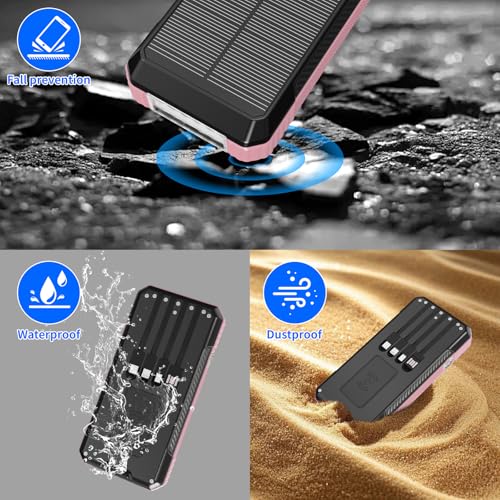 Solar Power Bank 49800mAh con 4 cables integrados miniatura 6