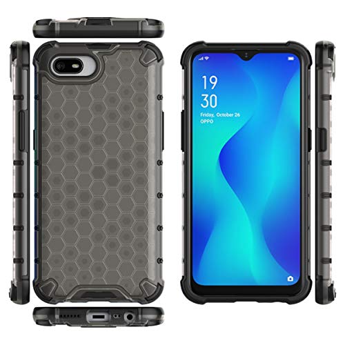 Image of Glasgow | for Realme C2 Honeycomb Pattern Back Case Cover for Realme C2 with 4 Bumper Corners and Military Grade Protection - Black