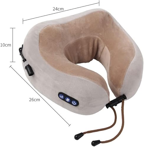 Miniatura 7 de XARONF Almohada de viaje, almohada de espuma viscoelástica, funda cómoda y transpirable, kit de viaje de avión con función de vibración de almohada