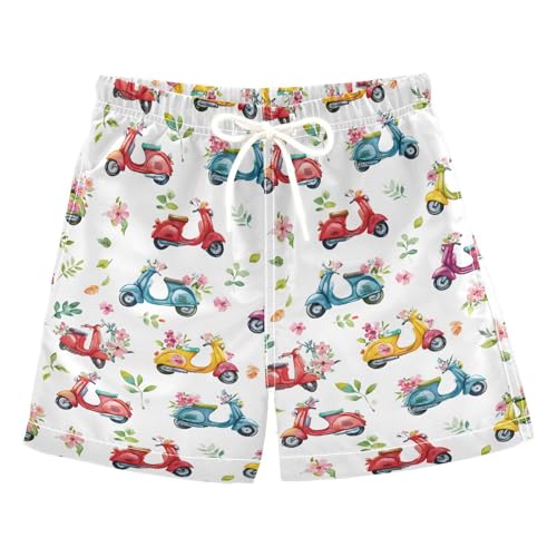 Boys Swim Trunks Quick Dry UPF 50+ Beach Board Shorts Kids Bathing Suits Swimsuit 2T Flower Electric Bike