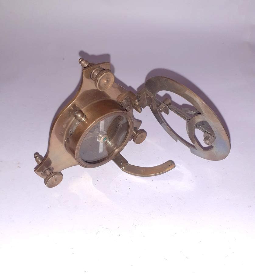 Solid Brass Sandal Antique Brass Sundial & Compass Nautical 2.05 inch Approx Color: AS Show in Picture Brown Antique