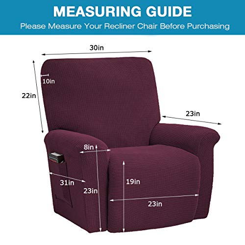 Topchances Stretch Recliner Covers, Jacquard Recliner Chair Slipcovers - Image 3