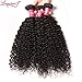 Dinoce Compatible with Longqi Beauty 10A Peruvian Curly Hair 3 Bundles, Remy Human Virgin Jerry Curly Hair Weave 3pcs Set 300g Natural Color (14 16 18 Inches)