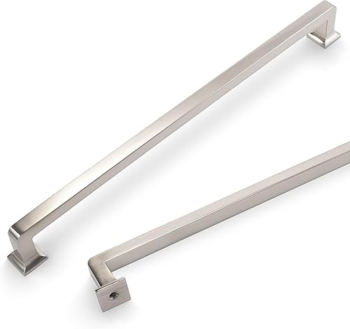 COTYKILEY Paquete de 6 manijas de gabinete de níquel satinado cepillado de 10 pulgadas (10.079 in), tiradores de gabinete de cocina, manijas de