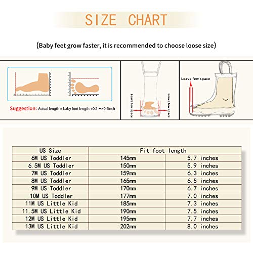 Adamumu Toddler Kids Rain Boots Childrens Waterproof Rubber Shoes With Easy-On Handles Lightweight In Cartoon Patterns For Boys & Girls #TOP1