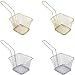 Cestas de Patatas Fritas, 4 Pcs Cesta Para Freír Patatas Fritas Cuadrada, Freír Cestas para Servir Comida, Cesta Para Patatas Fritas de Acero Inoxidable, para Patatas Fritas