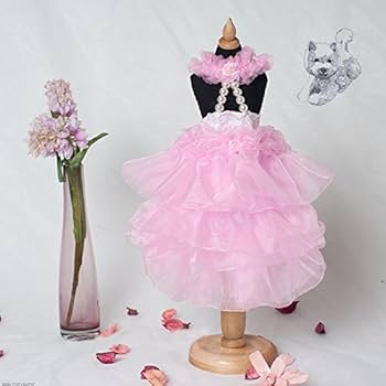 Amethyst Pet Couture犬用フリルドレス ピンク Amethyst Pet Couture犬用フリルドレス ピンク