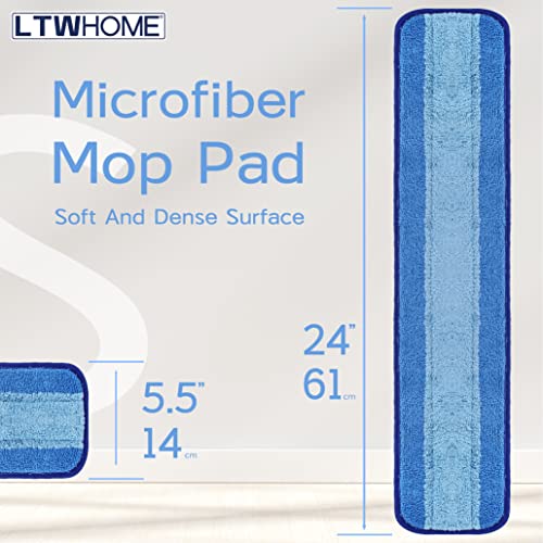 Image of 24 Inch Microfiber Commercial Mop Refill Pads for Wet or Dry Floor Cleaning (Pack of 18)