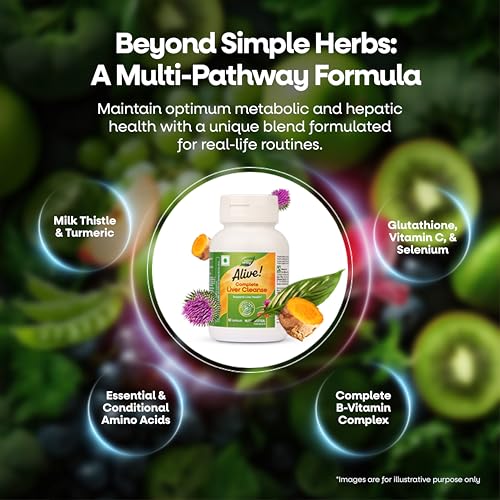 Image of Nature's Way Alive Complete Liver Cleanse & Detox Supplement with Milk Thistle & Glutathione | Supports Natural Liver Health & Fatty Liver Care | 60 Veg Capsules