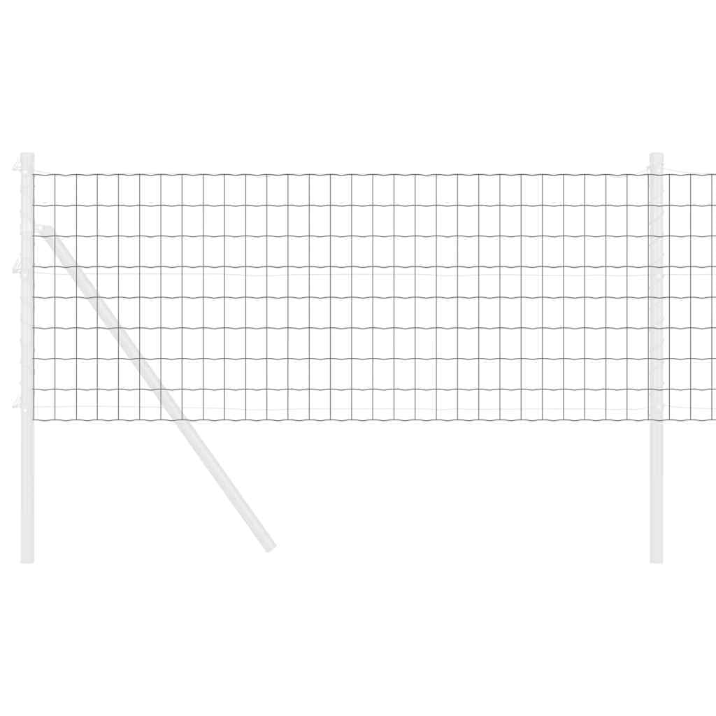 Valla europea 0,4 x 25 m gris de hierro recubierto de PVC, diseño moderno, protección contra la corrosión y durabilidad, valla de jardín de montaje rápido para terraza, césped y camping