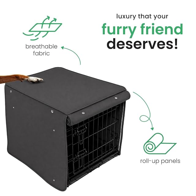 Foto 5 de 7 de Molly Mutt Funda para Jaula de Perro, se Adapta a Cajas de 48 x 30 x 33 Pulgadas, Bloqueo de luz