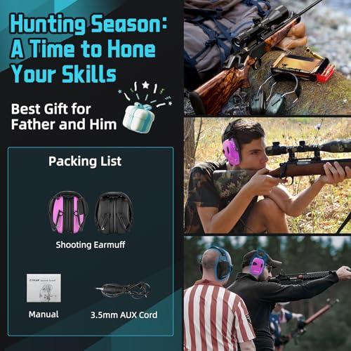 Image of ZOHAN EM054 Electronic Ear Protection for Shooting Range with Sound Amplification Noise Reduction, Ear Muffs for Gun Range
