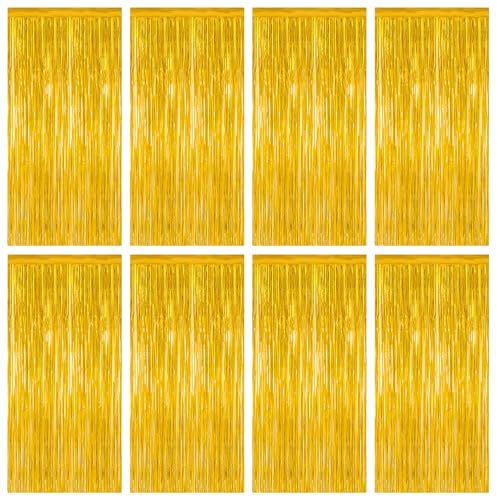 Image of 8 Pack 2026 Graduation Party Decorations, 3.28 FT x 7.05 FT Gold Backdrop, Metallic Graduation Photo Backdrop Grad Foil Curtains Party Streamer, Class of 2026 Decorations Grad Decor