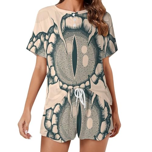 Ensemble de pyjama pour femme vêtements de nuit été sleepwear gris à manches courtes