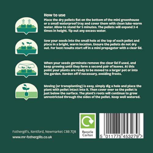 Fothergill's 35mm Plantable Pellets Refill Pack, 36 Pieces - Organic Seed Starter Pods for Easy Germination, Eco-Friendly Gardening Supplies, Ideal for Indoor & Outdoor Planting - Image 3
