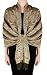 Peach Couture Soft Vintage Persian Paisley Printed Solid Pashmina Shawl Scarf (Tan)