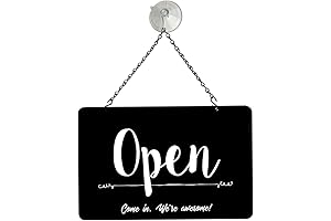 NAHANCO Come On In We're Awesome Open/Closed Metal Hanging Sign Kit