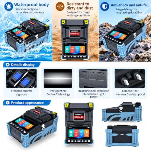 Image of Corslet OFSM-02 High Performance Fiber Optic Fusion Splicer - FTTH Splicing Machine with All Tools, 6s Fast Welding & 18s Heating, Multifunctional Optical Fiber Splicer for Professionals