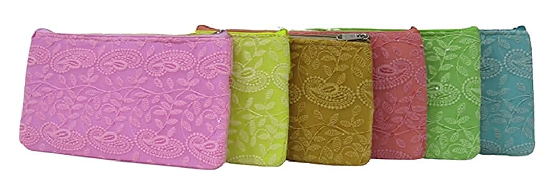 MMD RETAIL Chikankari Lakhnowi Purse for Women, Potli Bags for Return Gifts, Shagun Potli Pouch, Ethnic Party Favor Bags, Potli Purse for Baby Shower Wedding Return Gifts - Pack Of 6-image-14