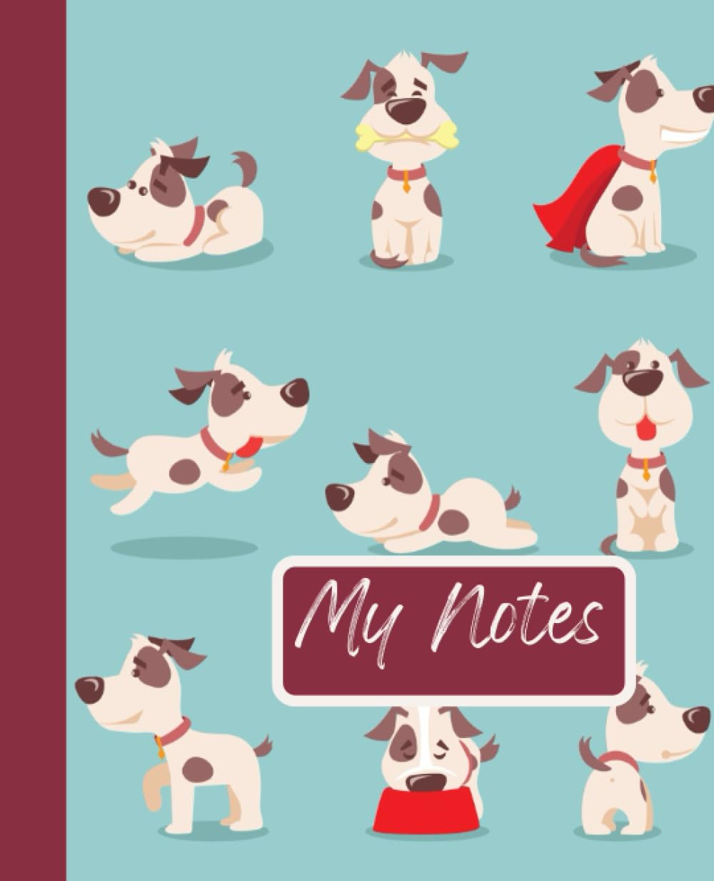 Composition Notebook: For the Love of Dogs by Lily Bleu, 120 pages of Dog-Themed College Lined Paper, Great for Scholastic Note Taking or Journaling, For Kids, Teens and Adults, 7.5 x 9.25 Inches
