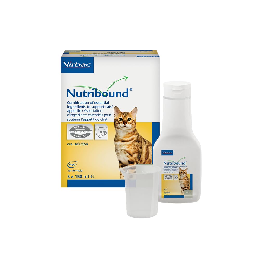 Virbac Nutribound Katze | 3 x 150 ml | Diät-Ergänzungsfuttermittel für Katzen | Bei Appetitmangel und Erschöpfungszuständen