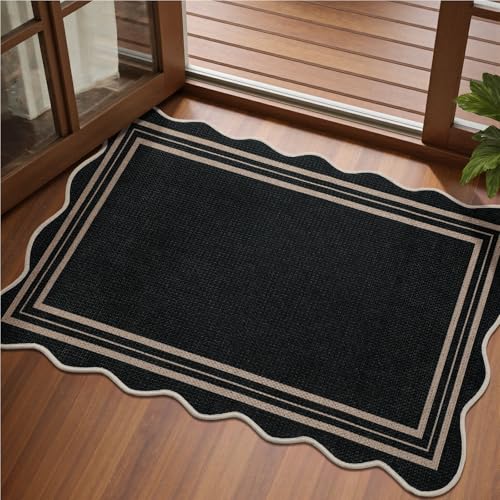 Tapete decorativo de yute EDIMENS 2x3 pies negro miniatura 7
