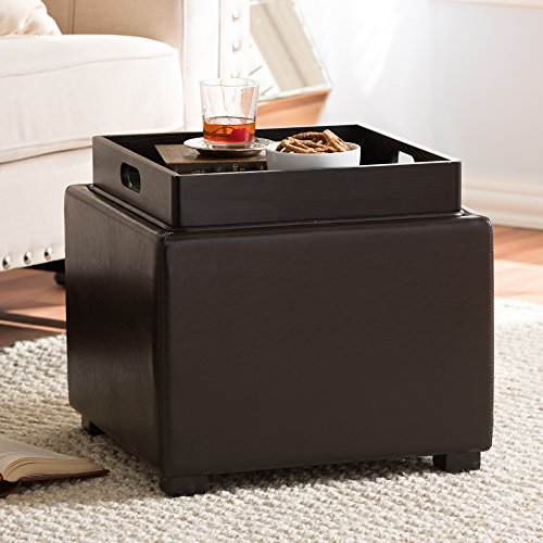 Baxton Studio Dark Brown Tate Storage Ottoman #TOP5