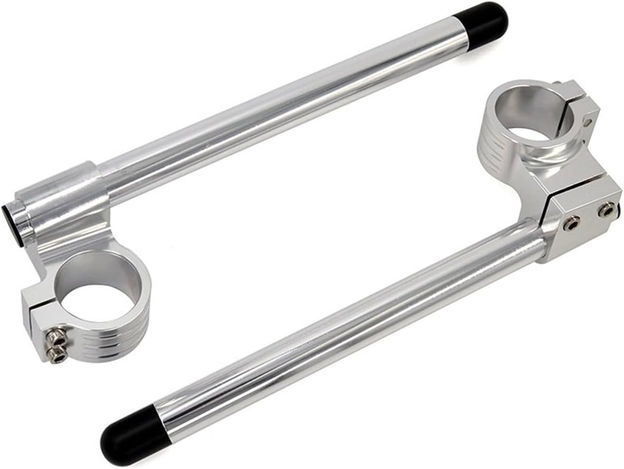 Modification accessories Silver Motorcycle Handlebar Rised Riser 33 35 37 41 43 45 46 48 50 51 53 54 Mm Clipon Clip On Clip-ons Fork Handle Bar Clamp (Color : 53MM Fork Tube)