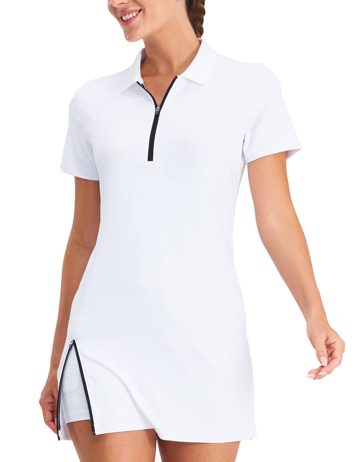 Hiverlay Tennis Dresses for Women with 2 Pockets Built in Shorts UPF 50+ Golf Dress Workout Athletic Dresses