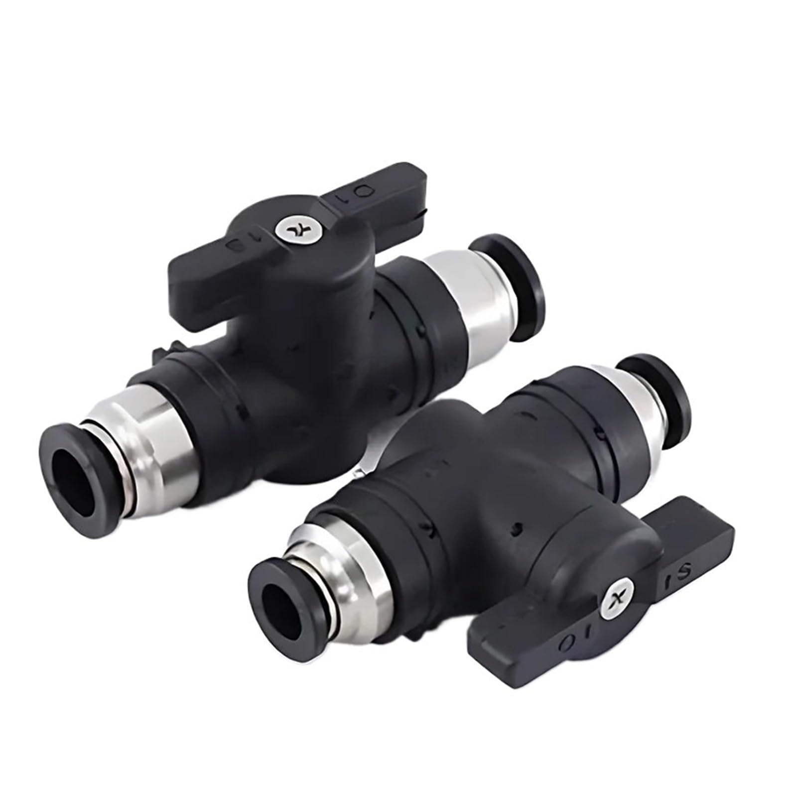 BUC Zawór ręczny z szybkozłączem pneumatycznym Black - Przełącznik obrotowy Ręczny ogranicznik prądu kulowego (4 mm, 6 mm, 8 mm, 10 mm, 12 mm)(BUC 8 MM, 10 sztuk)