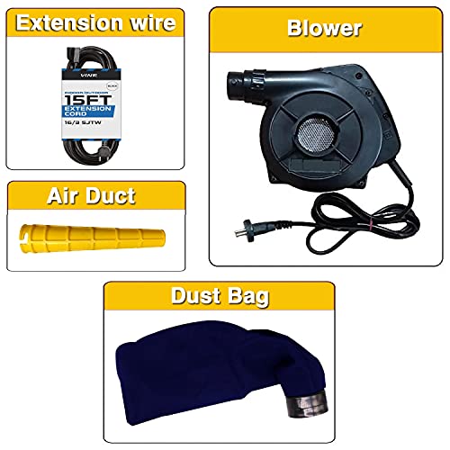 Image of Elmico 700W Multi-Functional, High Energy Efficiency Portable Vacuum Function air Blower with /Copper /Extension Wire for Home,Vacuum Cleaner,Office Garage Sucking Dual Purpose /100% Copper Armature