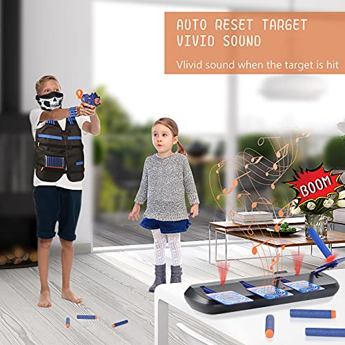 FOR21JOYS Cible électrique avec Gilet Tactique,1 Fusil pour Enfant et 20 fléchettes Set d'accessoires Nerf,Cadeaux d'anniversaire Jouets pour 6 7 8 9 10 Ans Enfants Garçon – Image 7