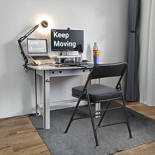 KAIHAOWIN 2 Pack Folding Chairs with Ultra Thick Padded Seat Foldable Chair Indoor Comfortable Metal Chairs with Soft Cushion-Black - Image 7