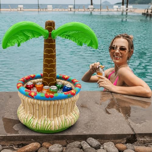 Pool cooler flottant extérieur avec grand palmier gonflable PVC - 3
