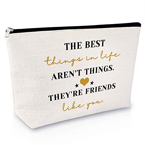 Friendship Gifts for Women Makeup Bag Best Friend Gift Encouragement Presents for Teen Cosmetic Bag Sister Presents From Sister Graduation Keepsake for Her Travel Cosmetic Pouch Birthday Christmas