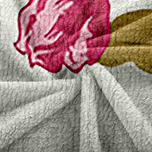 Couverture flanelle fleurs rouges douce pour lit et canapé - 5