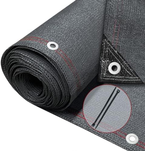 VOUNOT® Zaunblende 1.8×10m, Sichtschutz Zaun 230 g/m² HDPE Schattiernetz, Windschutz UV-resistent Reißfest, 95% Beschattungsgrad, mit Löcher und Kabelbinder, Anthrazit
