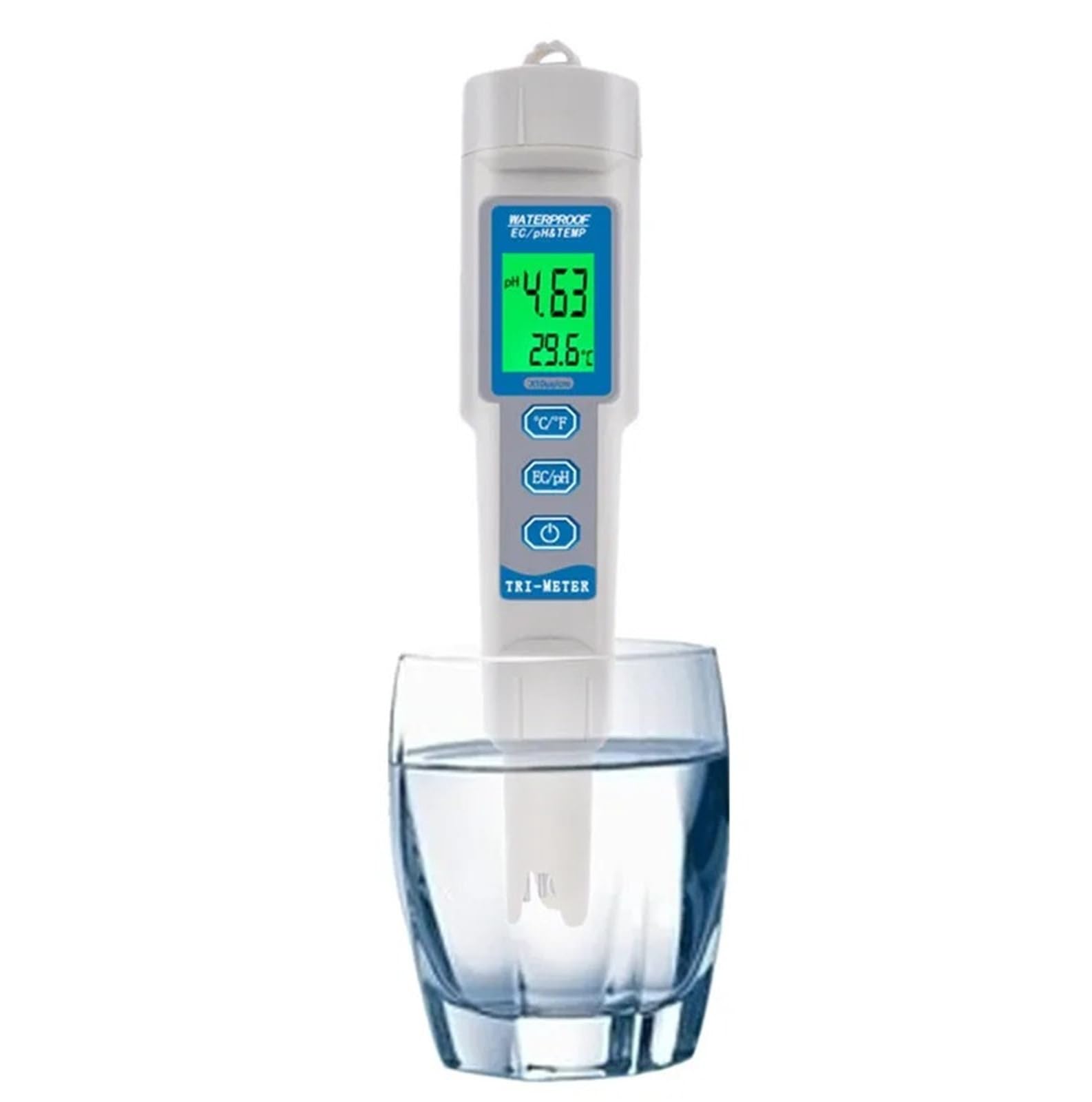 Kongmm One Color Digital Water Tester, Digital 3 In 1 Ph Ec Temp Meter Multi-Parameter Drink Water Quality Tester For Aquarium, Pools Ph Monitor Meter