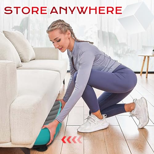 POWET Vibration Plate Exercise Machine, 5 Setting Modes Mini Whole Body Workout Waver Vibration Plate for Lymphatic Drainage with 99 Speed Levels Helps Weight Loss for Women, Shaping - Light blue